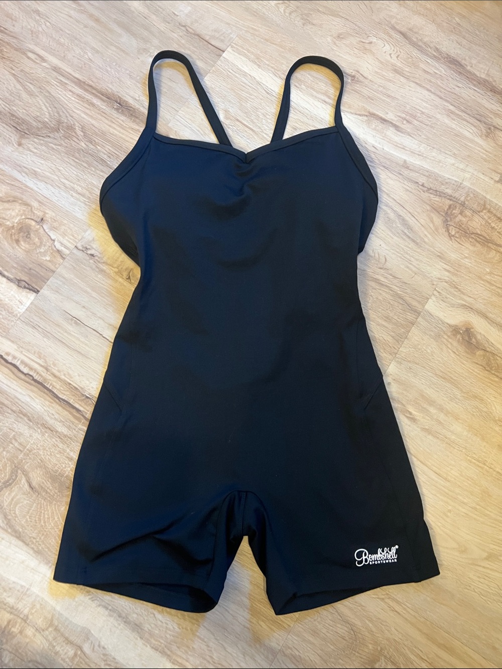 NWOT Bombshell Sportswear Black Strappy Romper Size Large